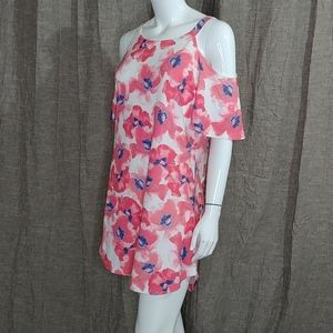 VENUS cold shoulder dress pink floral print